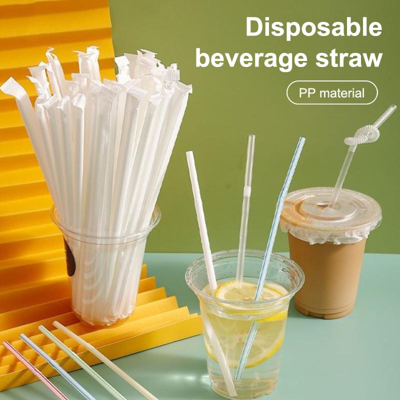 Disposable Drinking Straw Transparent Plastic Drinking Straw For Milk Smoothie Slushie Juice Bubble Tea Straw