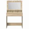 Makeup Table in Sonoma Oak 75.5 x 41 x 135 cm Particleboard