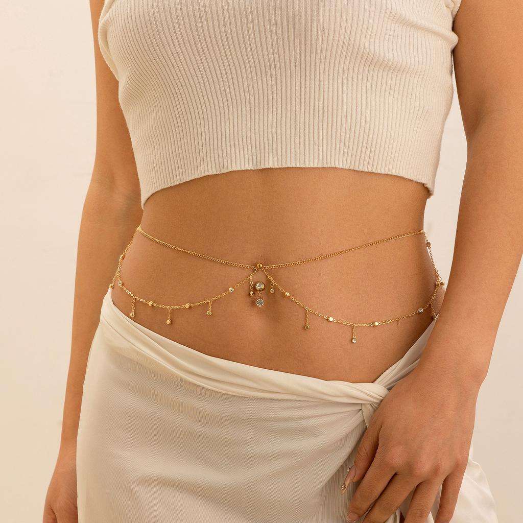 European and American Sexy Beach Tassel Waist Chain Body Chain Navel Body Chain