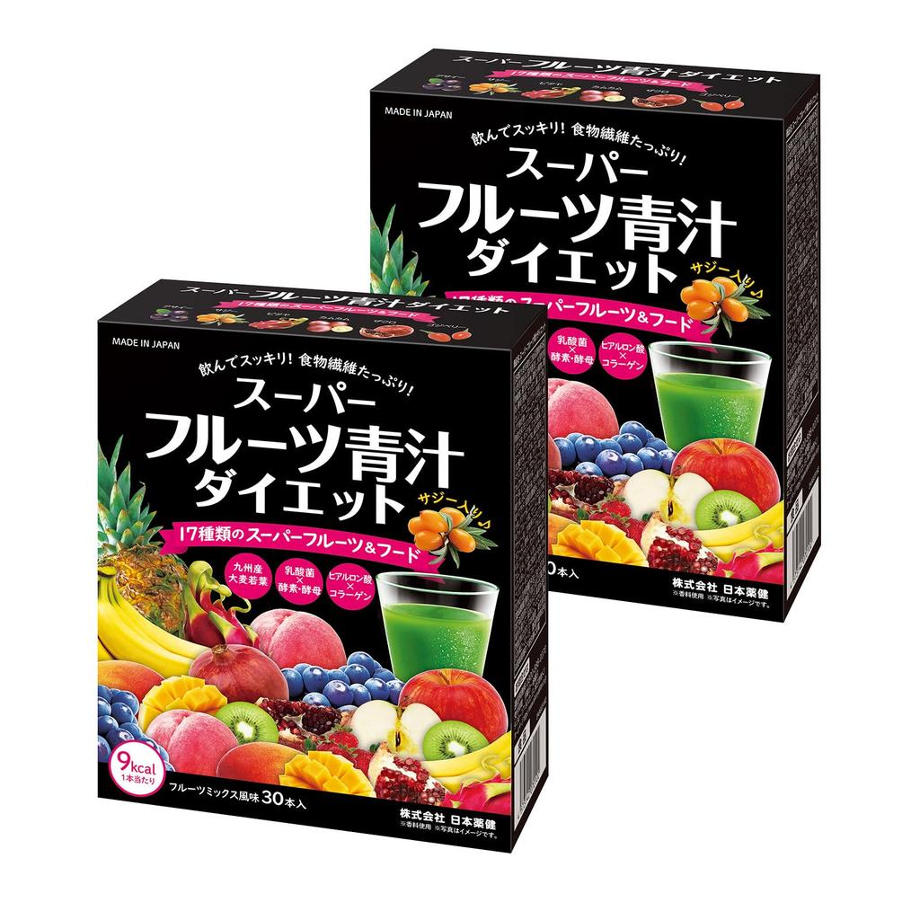 NIHON YAKKEN Super Fruit Green Juice Diet 30 X 2 Lactic Acid Bacteria Enzyme Yeast Hyaluronic Acid Collagen Vitamin Mineral Domestic