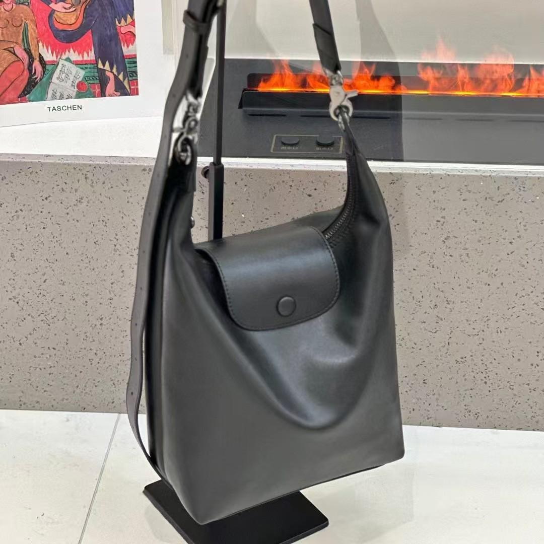 

Women s Glutinous Soft Leather Hobo Crossbody Bag - Single Shoulder Vertical Style чорний