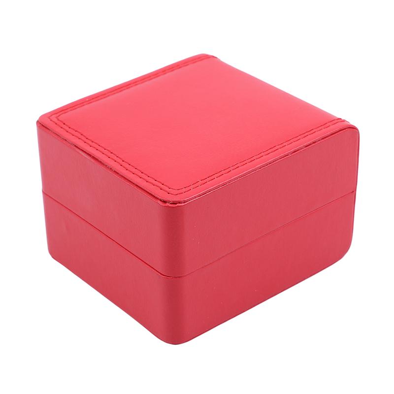 Fashion Watch Box Faux Leather Square Jewelry Watch Case Display Gift Box with Pillow Cushion