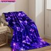 1pc of Blanket Purple Butterfly Dreamy Night Scene Winter Flannel Blanket Soft High-definition Digital Print Modern Style Nap Thro
