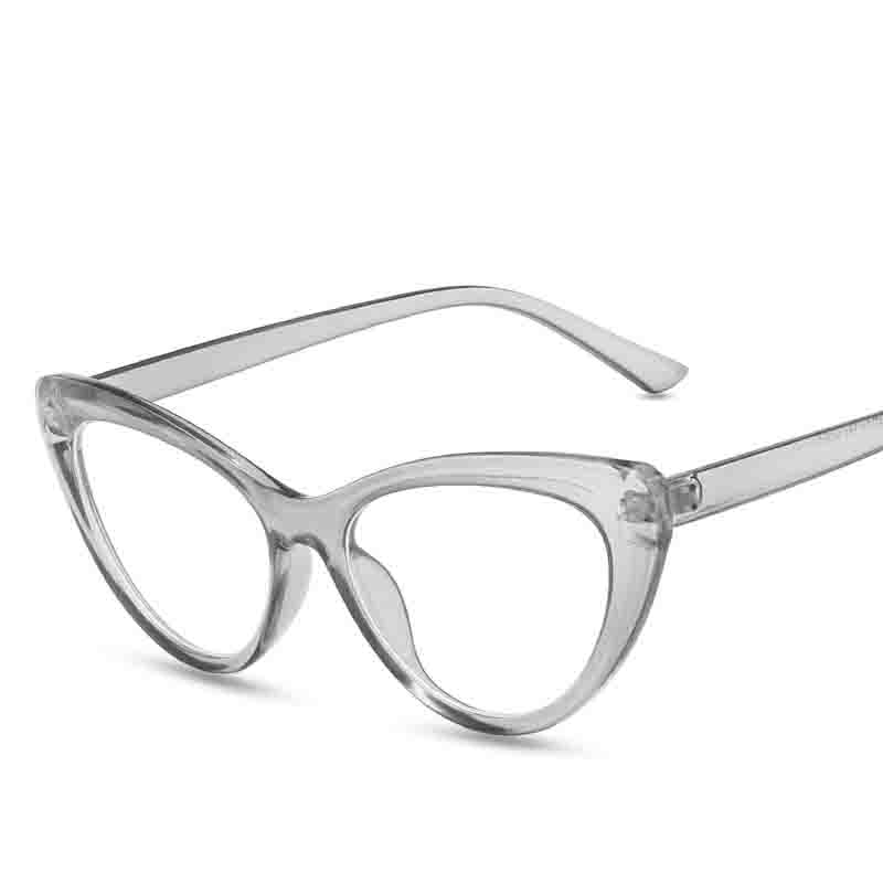 Fashion Cat Eye Reading Glasses For Women Trendy Anti-Blue Light Transparent Eyeglasses Large Frame Minimalist Computer Glasses