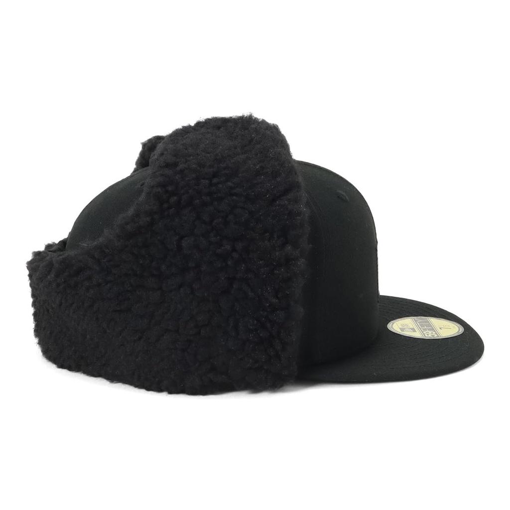 New Era Cap 59FIFTY Dog Ear Boa Black 7 5950 DOGEAR WOVEN PATCH BLK 3/8