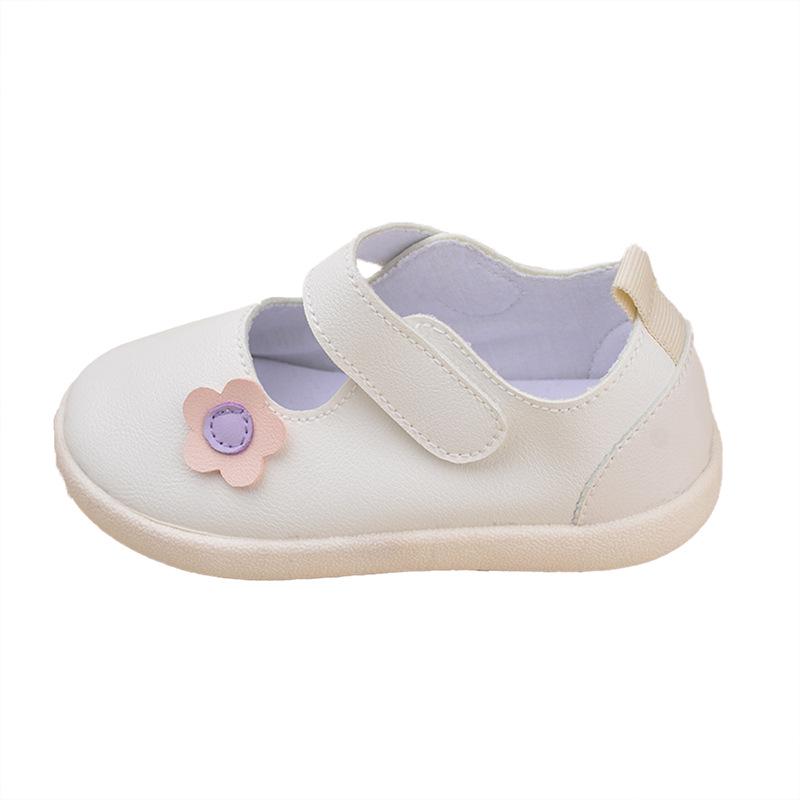 

Spring Children s Versatile Leather Princess Shoes - Girls Fashion Velcro Comfort Casuals 24/14.9cm білий