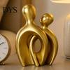 Romantic Couple Figurine for Home Decor Abstract Statue, Gold Resin Decor, Modern Table Creative Accents Entrance Hall Centerpiece Sculpture