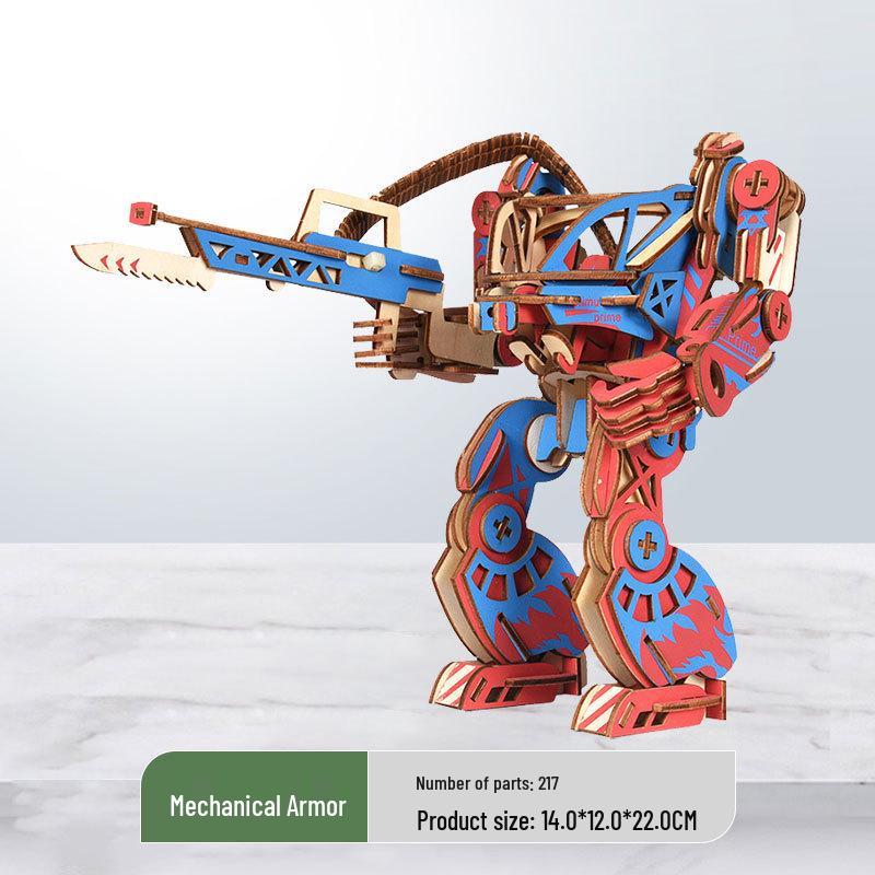 Wooden 3D Military Puzzle Model - Educational DIY Toy for Boys