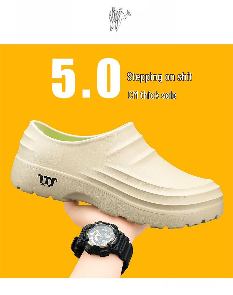 Chef Men's Non-Slip Waterproof Work Shoes - Oil-Resistant, Hotel-Grade, Durable, Soft Sole for Kitchen Safety