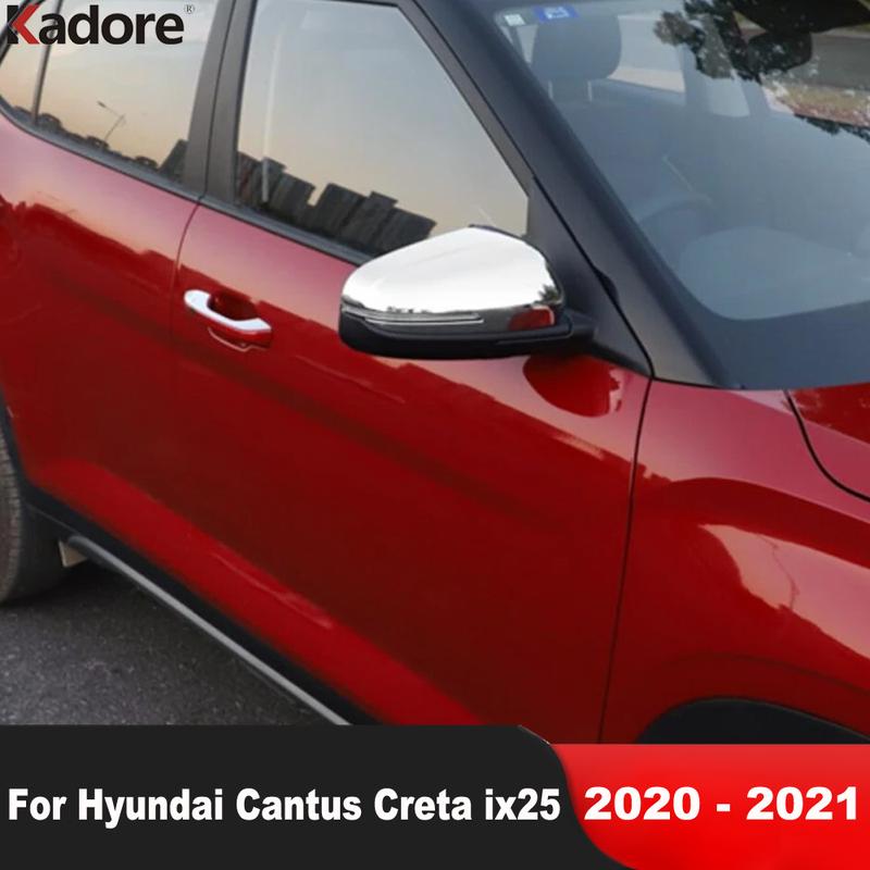 For Hyundai Cantus Creta ix25   Chrome Car Rearview Mirror Cover Trim Side Wing Mirrors Cap Overlay Accessories