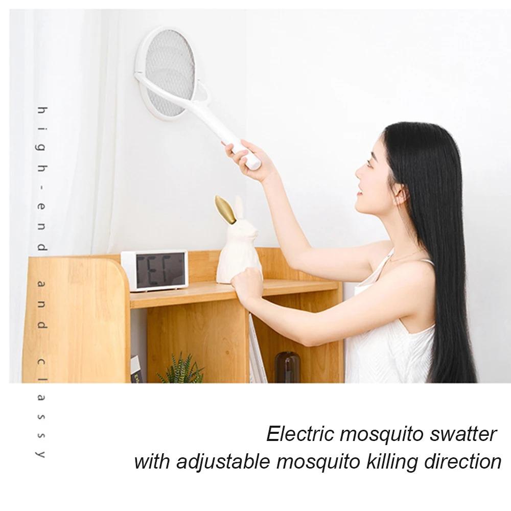 3500V Electric Mosquito Racket Mosquito Swatter With Extension Rod USB Rechargeable Angle Adjustable Mosquito Killer Lamp