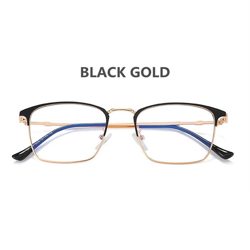 Men Anti Blue Light Reading Glasses Women Fashion Ultralight Metal Alloy Square Frame Presbyopic Glasses With Diopter +25 To 600
