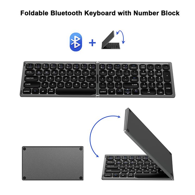Portable Mini Folding Keyboard Wireless 5.1 Fold Portable Pocket Size Mini bluetooth Keyboard for sony Vaio galaxy Z Fold