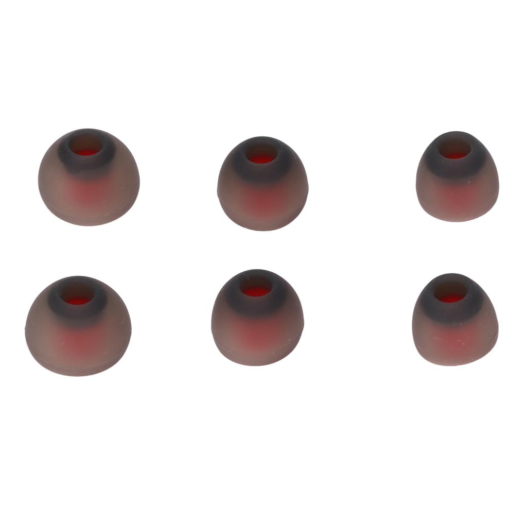 6pcs Silicone Eartips Gray Red Noise Reduction Comfortable Replacement Earplugs for Philips for