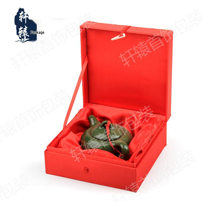 Large Red Brocade Box for Jewelry, Gemstones, Calligraphy, Paintings, Books, and Collections