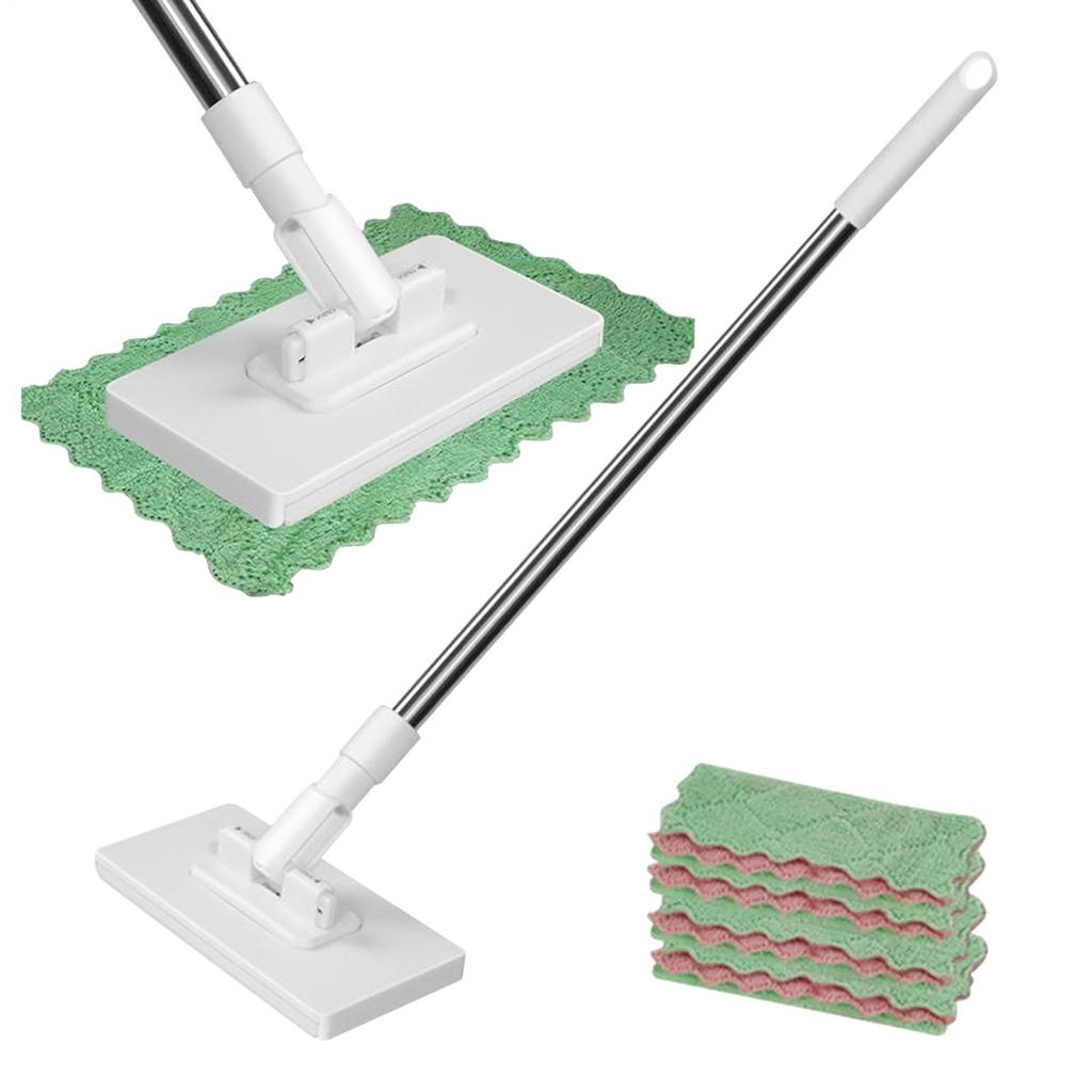 Floor Cleaning Dust Mops No-wash Face Towel Mop With 4 Reusable Cloths Household Cleaner Supplies For Pet Hair Bathroom