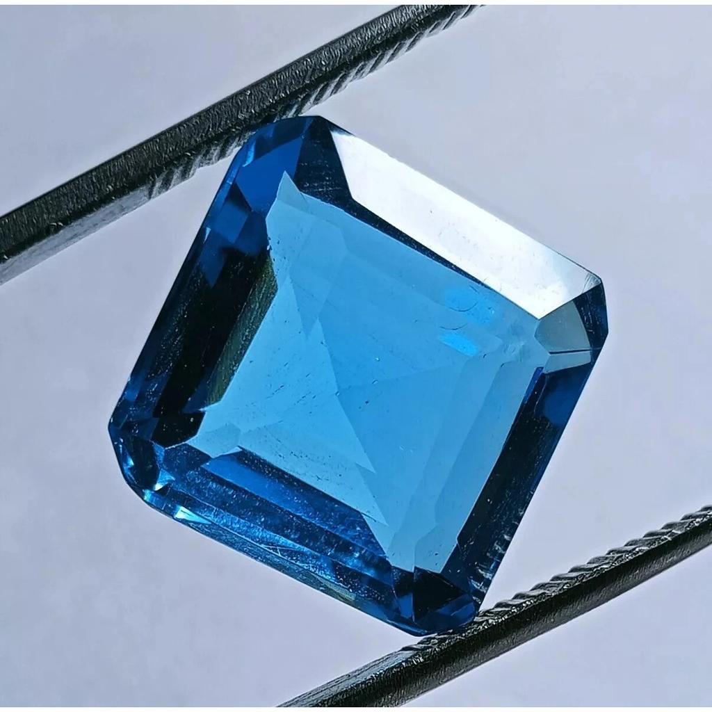 16+ Ct Natural London Blue Topaz Square Cut AAA Certified Loose Gemstone