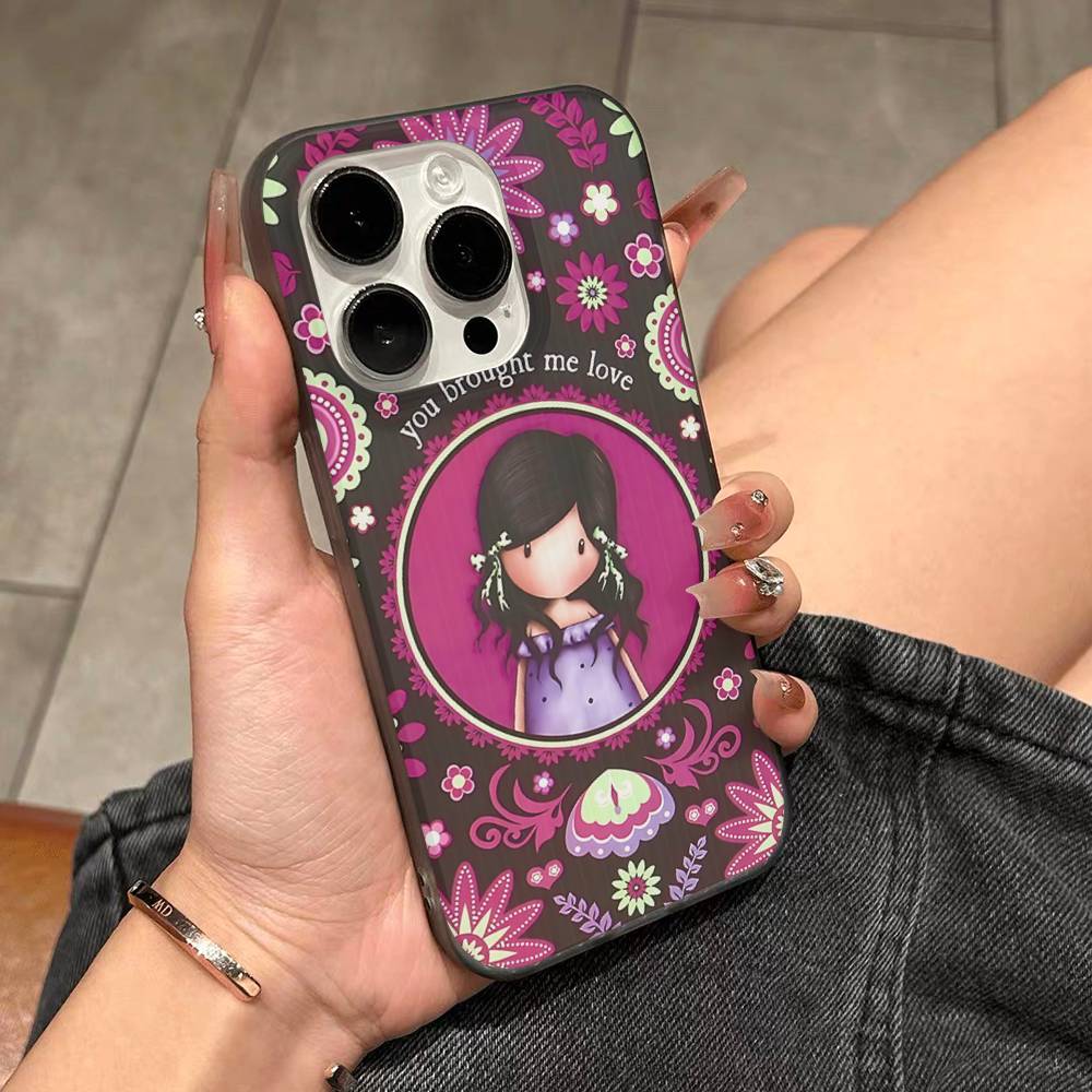 Japan Santoro G-Gorjuss Phone Case For IPhone 17 16 15 14 13 12 11 Corrugated Frosted Soft Cover Anti-Slip