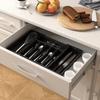 Ware Drawer Organizer Expandable Utensil Tray for Kitchen Adjustable Flatware and Cutlery Holder Black Cutlery Organiser