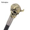 Yellow Horn Cattle Resin Skull Head Walking Cane Fashion Decorative Steel Stick Gentleman Skull Performance Stage Cane 93cm