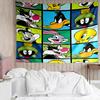 1PC Cartoon rabbit Yellow Bird K-pop music group Tapestry Accessories for Bedroom,Livingroom, dormitory Room Wall Decor Fan Birthday Gifts