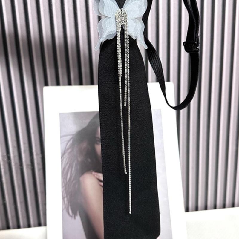 Uniform Ties For Janpanese Uniform Cosplay Butterfly Neckwear Seifuku Anime Necktie with Rhinestones Tassels