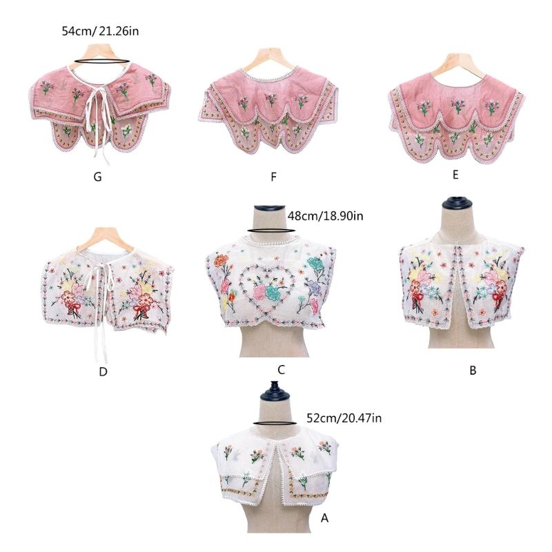 Adjustable Faux Collar Decorative Half Shirts Blouse Collar Female Shawl Wrap Ancient Costume False Collar