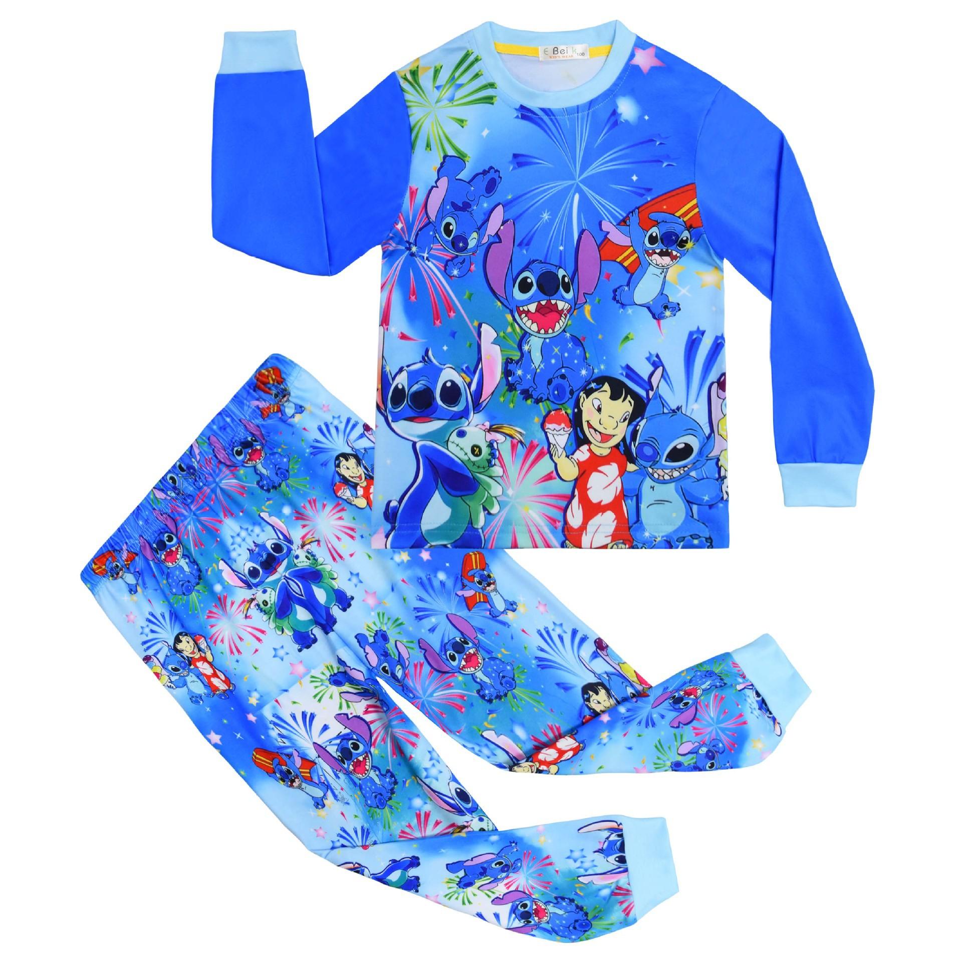 

Long Sleeves, Cartoon Digital Printing, Middle-Aged And Older Children S Loungewear Long Sleeves + Pants Set 81052 110