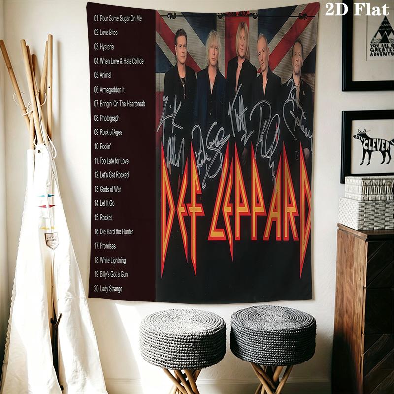 Def Leppard Night Rock Anthems Tapestry Background Cloth Fashion Print Christmas Gift Home Decor Background Cloth