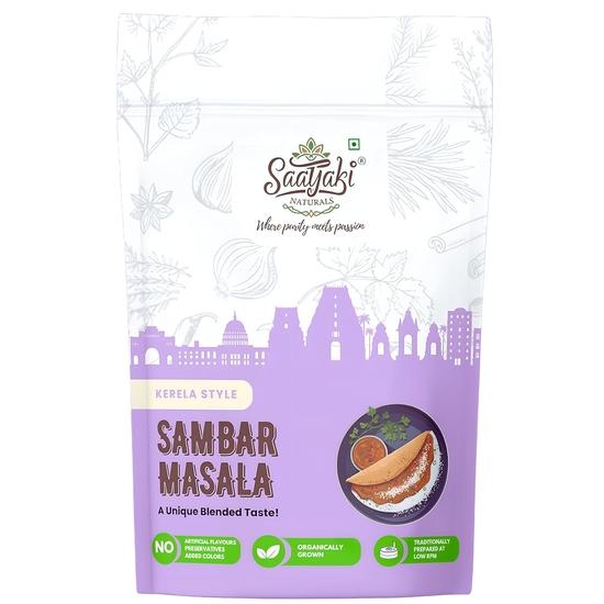 Saatyaki Naturals Kerala Sambar Masala - 400gm| Authentic Indian Spice Blend for Idli, Dosa, Sambar Rice &Freshly Grounded South Indian 400GM