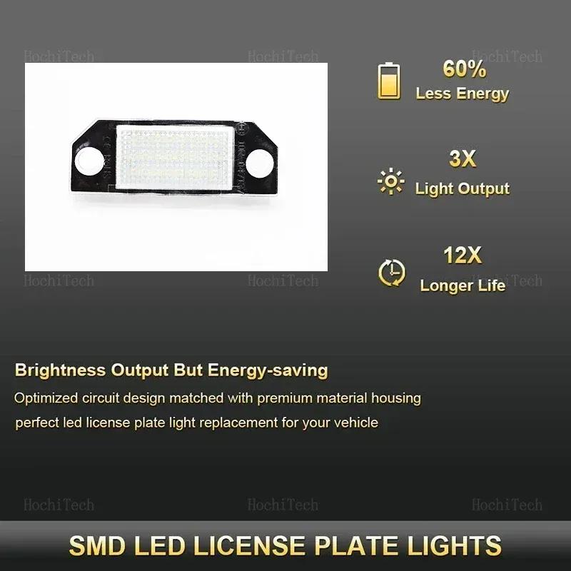 For Ford Focus 2 MK2 2003 04 05 06 07 2008 C-MAX 1 Year Warranty Durable White Canbus Rear License Plate Tag Light LED