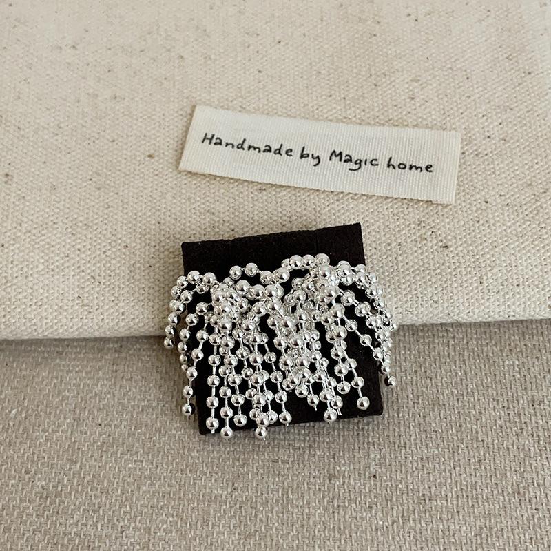 

Нишевые высококачественные металлические шарообразные фейерверки серьги-гвоздики с бахромой для женщин, преувеличенная индивидуальность, модные универсальные серьги для поездок на работу