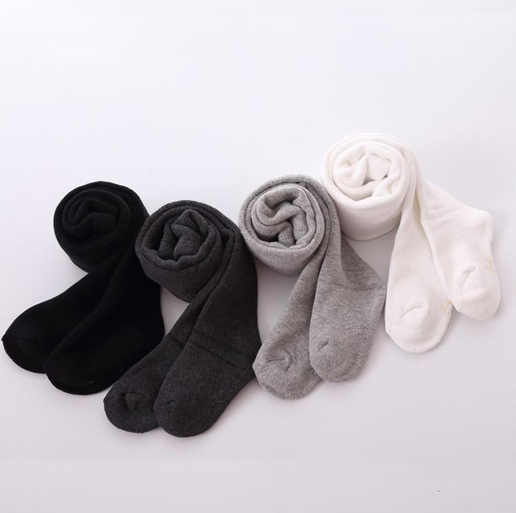 Winter Cotton Leggings for Children Breathable Pure Color Comfortable Pantyhose Warm Long Socks