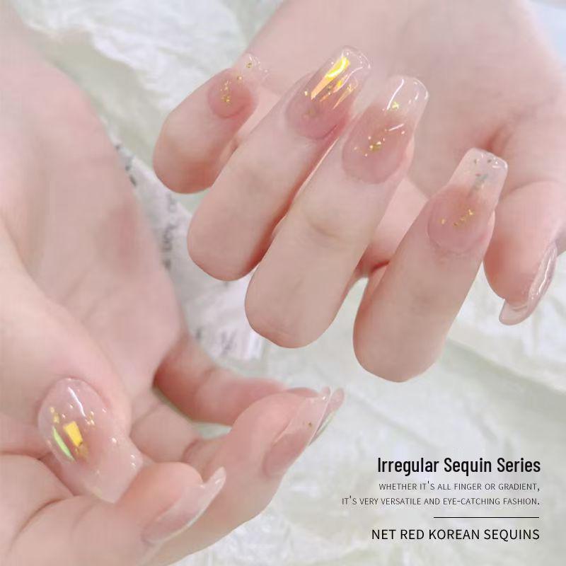 Naklejki na paznokcie Aurora z efektem tęczowym: Cukierki Papier Celofanowe Płatki i Cekiny