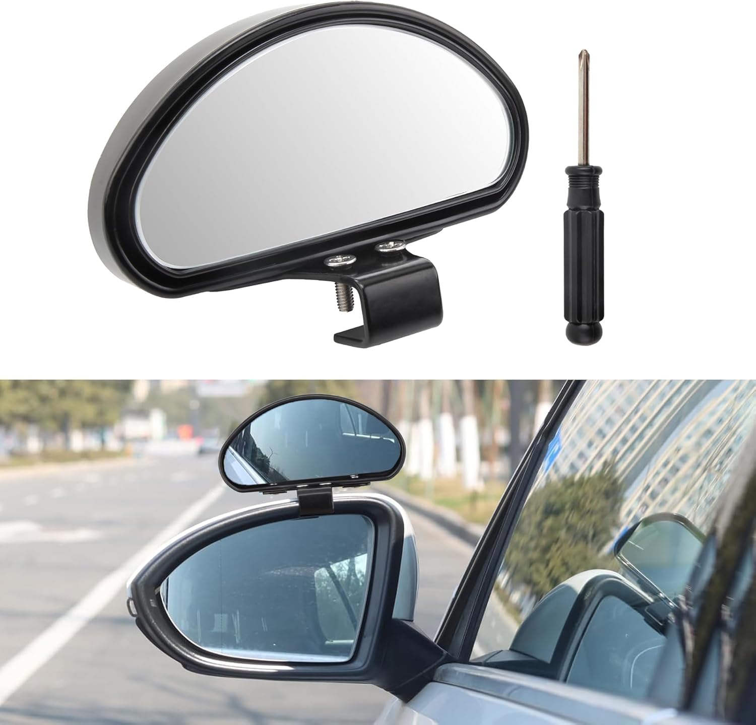 

KEWAYO Auxiliary Side Mirror, Blind Mirror, Car Rear Mirror, Door Auxiliary Mirror, Adjustable Angle, чёрный