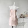 Satin Ice Silk Lace Nightdress with Chest Pad - Women's Thin Sling High-End Pajamas