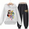 Fashion Anime Hoodie Sailor Moon Print Kids Girl Pink 3-12 Years Sweatshirt+Trousers Sports Pullover Coat Leisure Autumn Set