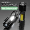 Mini Portable LED Telescopic Flashlight with USB Charging and COB Side Light, Suitable for Use in Dormitories, Schools, and Hiking Trips
