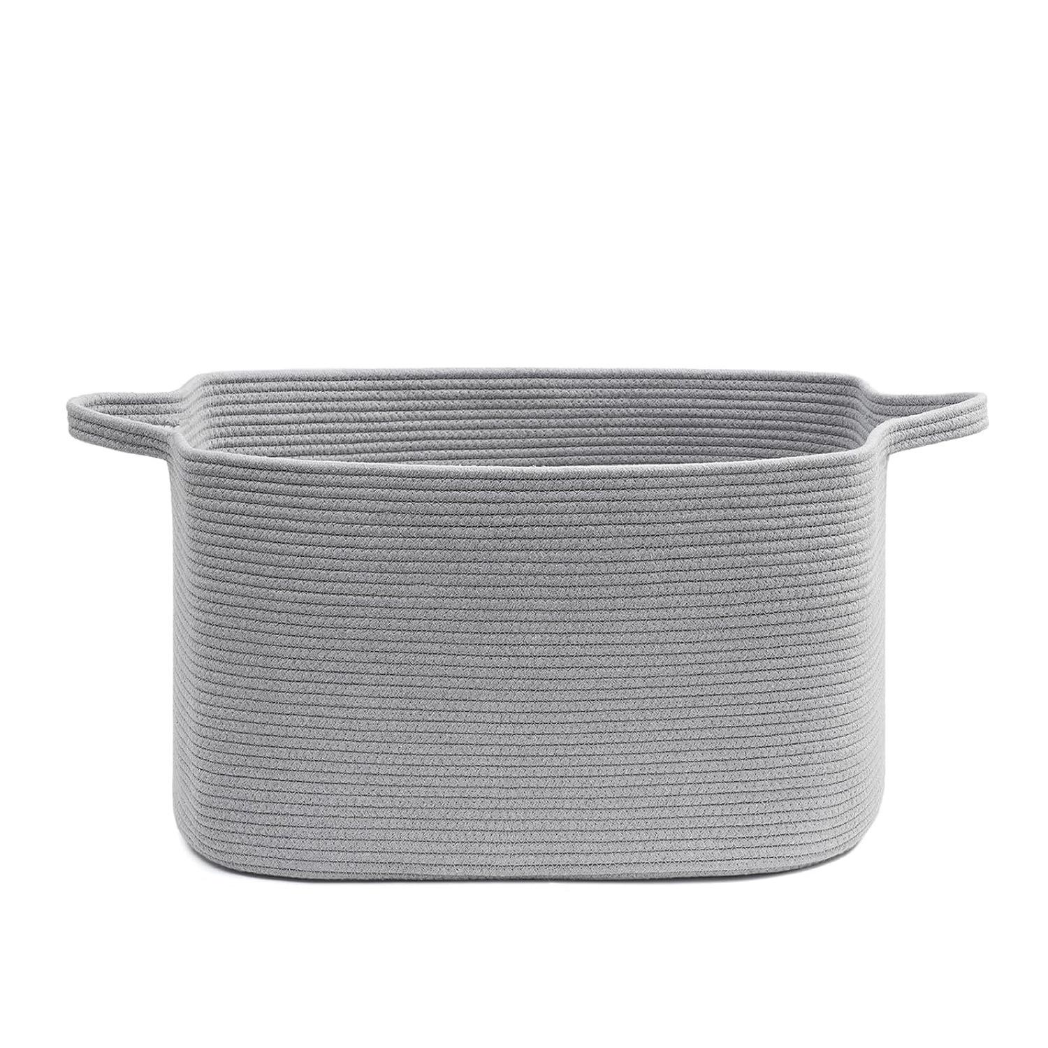 Корзина для хранения из плетеной хлопковой веревки большой вместимости для белья или игрушек