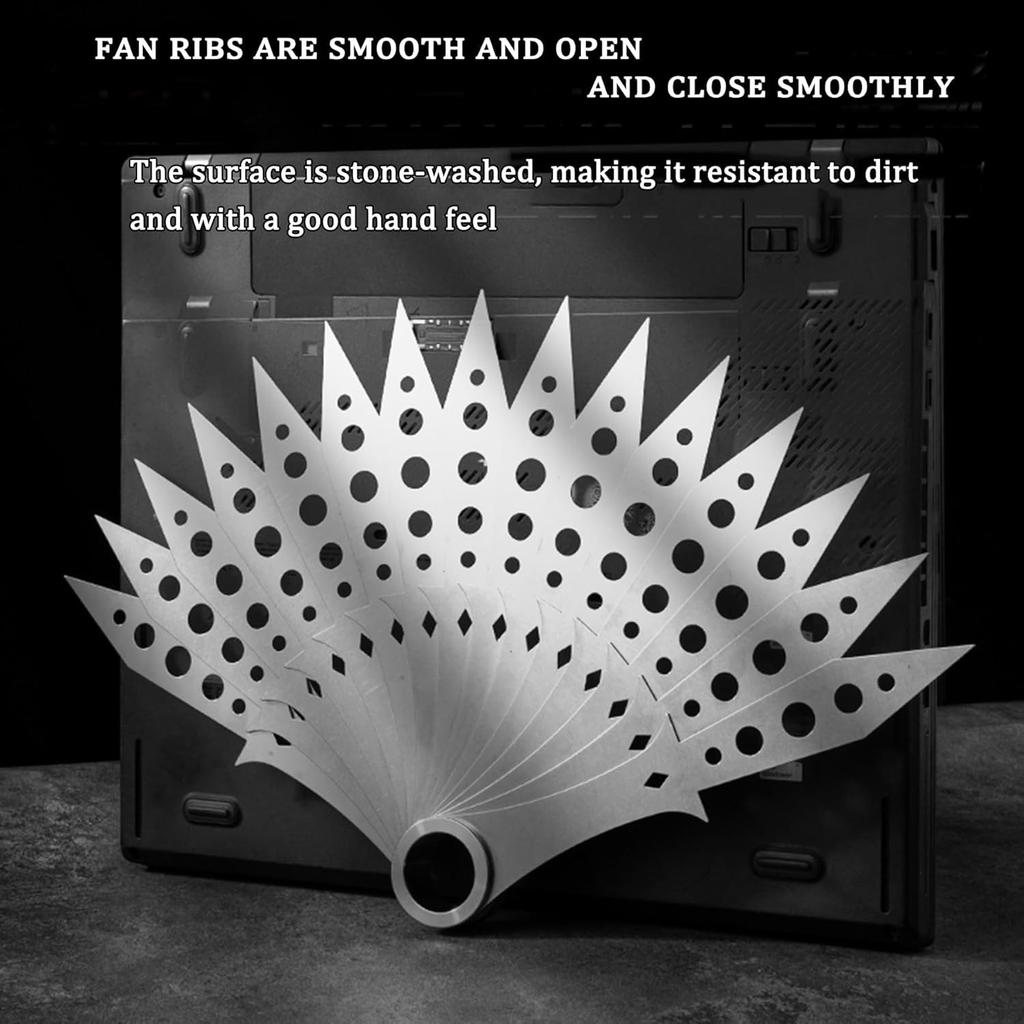 Outdoor Self-Defense Kung Fu Tai Chi Adult Pure Metal Stainless Steel Folding Fan,Full Metal Hand Held Fan, Easy To Carry Self-Weapon