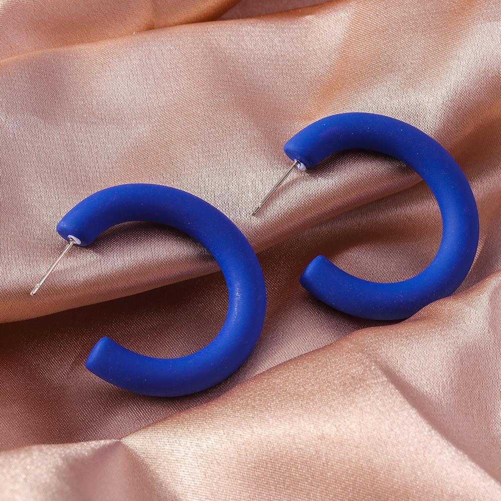 Fashion Candy Color 3.5cm Round Hoop Earrings for Women Simple Geometric Earrings Girls Party Holiday Jewelry Gifts