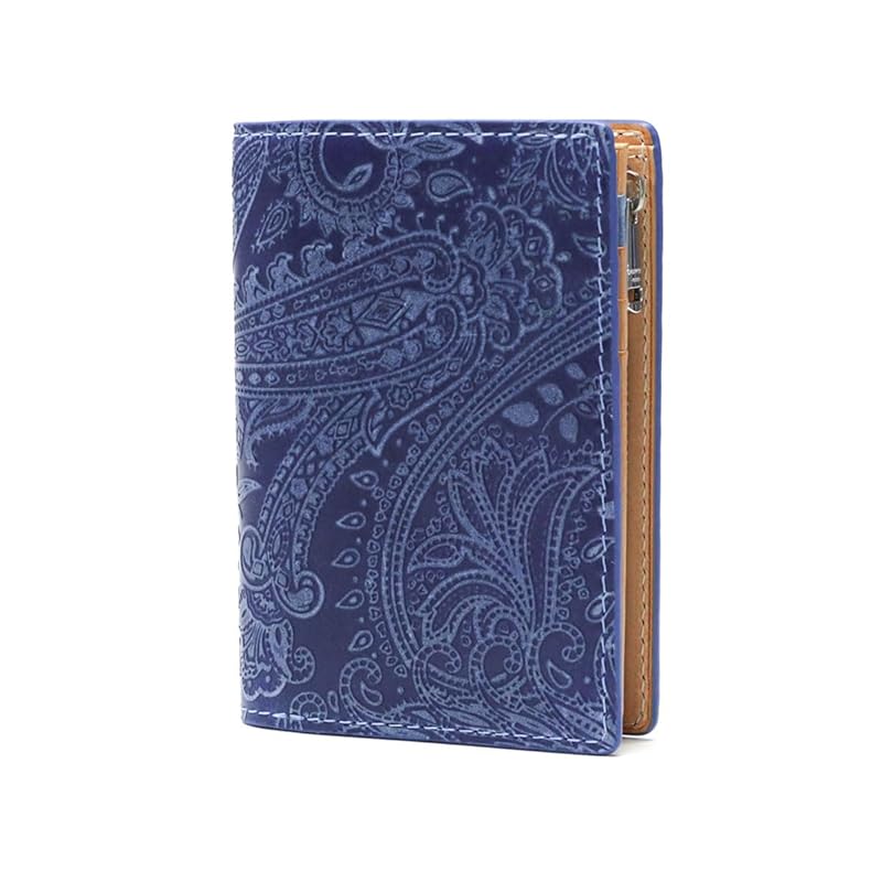 

[Buggy port] KOI Koai indigo dyed leather paisley half wallet bifold wallet ZYS-196 blue