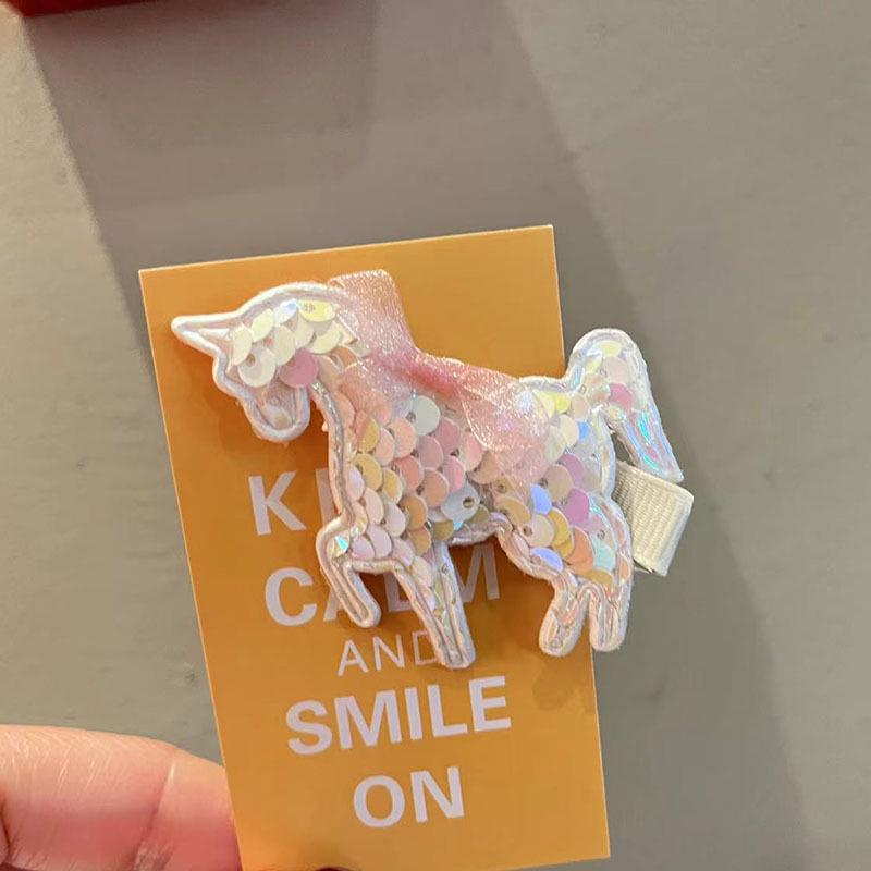 

Красочные заколки для волос в виде единорогов с пайетками для девочек – головной убор принцессы в корейском стиле