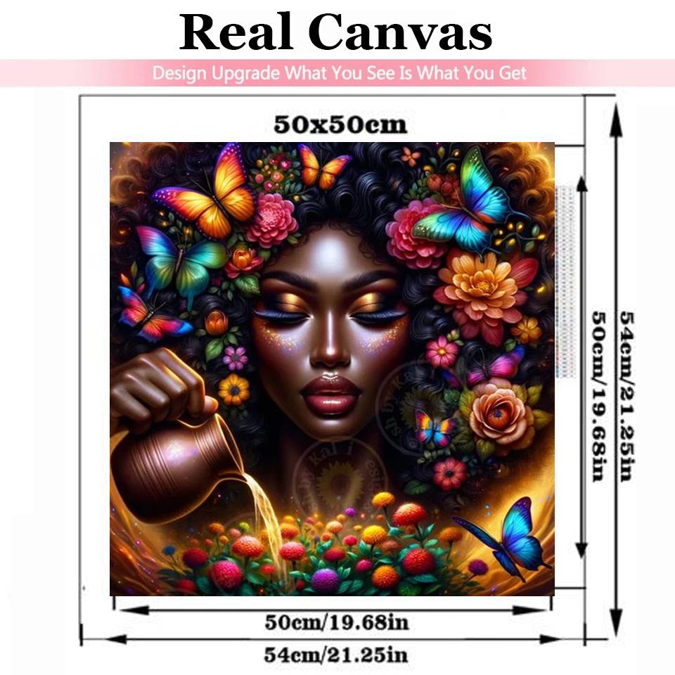 Flowers African Women Diamond Mosaic Sale Full Square Round Diamond Painting DIY Embroidery Picture Of Rhinestones Art