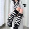 Women'S Striped Leg Warmers Lolita Long Socks Knitted Leggings Japanese Winter Socks Girls Kawaii Arm Ankle Warmers Stripe Socks