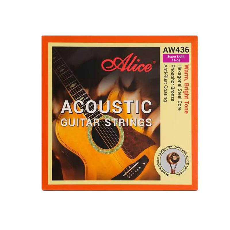 Alice AW436 Phosphor Bronze Folk Acoustic Guitar Strings - Coated, Anti-rust, Complete Set with Accessories