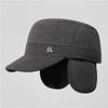 Winter Hat Men's Warm Flat Top Hat Cotton Grandpa Casual Versatile Thickened Ear Hat