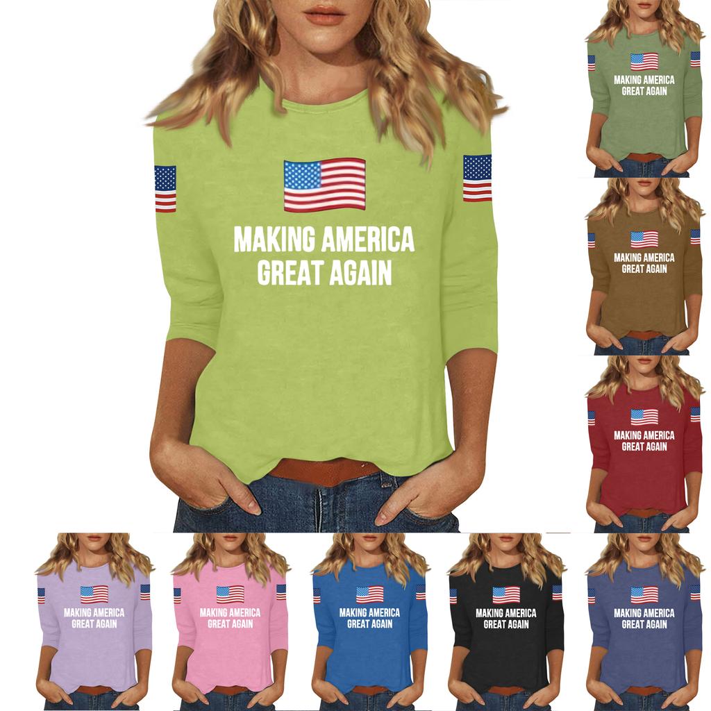 Women's Casual Fashionable Sexy Comfortable Neck Three-Quarter Sleeve Top