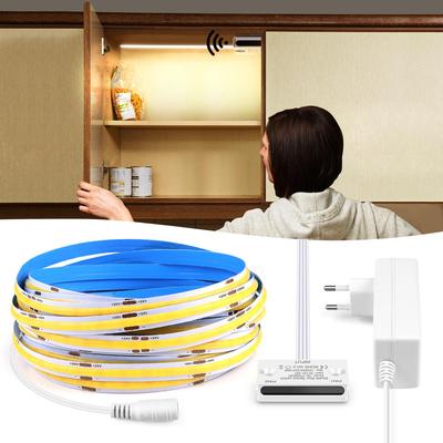 Pasek LED z czujnikiem ruchu DC24V Cob FCOB 320LED/M Czujnik otwarcia drzwi LED Oświetlenie dekoracyjne szafki kuchennej / ściany / komody