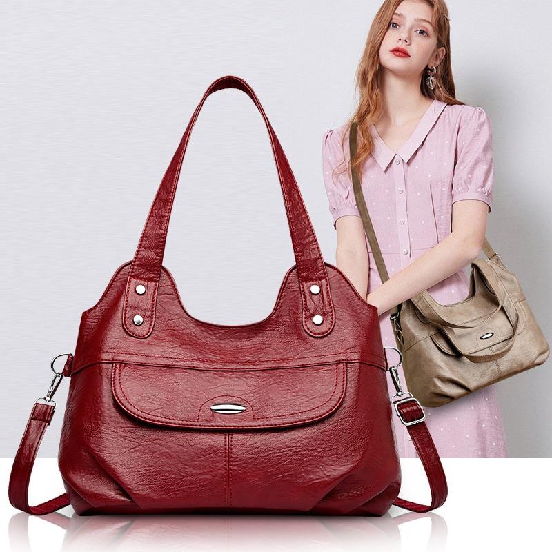 Faux Fur Handbags Large Capacity Soft Leather Handbags for Ladies